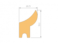 Perfil de Silicona P147TXB - formato tipo Labiado - forma irregular