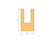 Perfil de Silicona P148AE - formato tipo U - forma irregular