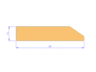 Perfil de Silicona P1514 - formato tipo Perfil plano de Silicona - forma irregular