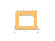 Perfil de Silicona P1514A - formato tipo Trapecio - forma irregular