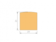 Perfil de Silicona P1515 - formato tipo D - forma irregular