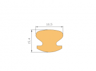 Perfil de Silicona P1516B - formato tipo Lampara - forma irregular