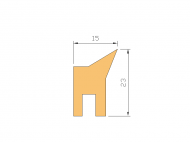 Perfil de Silicona P1519C - formato tipo Labiado - forma irregular