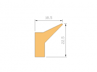 Perfil de Silicona P1519E - formato tipo Labiado - forma irregular