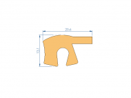 Perfil de Silicona P1539 - formato tipo Labiado - forma irregular