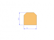 Perfil de Silicona P1558A - formato tipo Trapecio - forma irregular