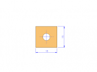 Perfil de Silicona P1558B - formato tipo Cuadrado - forma regular