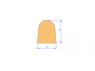 Perfil de Silicona P1558C - formato tipo D - forma irregular