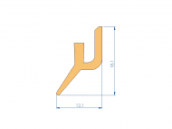 Perfil de Silicona P1560A - formato tipo U - forma irregular