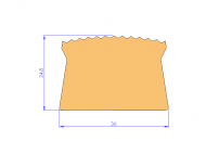 Perfil de Silicona P156A - formato tipo D - forma irregular