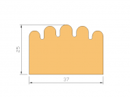 Perfil de Silicona P156B - formato tipo D - forma irregular