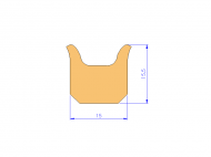 Perfil de Silicona P1612AE - formato tipo Cuernos - forma irregular