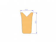 Perfil de Silicona P1612AF - formato tipo Cuernos - forma irregular