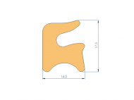 Perfil de Silicona P1612BG - formato tipo Labiado - forma irregular