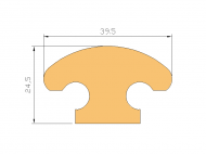 Perfil de Silicona P1612F - formato tipo Lampara - forma irregular