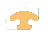 Perfil de Silicona P1612Z - formato tipo Lampara - forma irregular