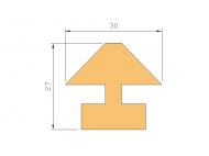 Perfil de Silicona P161B - formato tipo Lampara - forma irregular