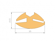 Perfil de Silicona P163 - formato tipo Lampara - forma irregular