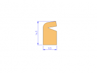 Perfil de Silicona P1633A - formato tipo Labiado - forma irregular