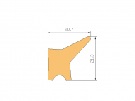 Perfil de Silicona P168 - formato tipo Labiado - forma irregular