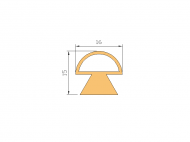 Perfil de Silicona P1683 - formato tipo Lampara - forma irregular