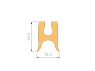 Perfil de Silicona P1690 - formato tipo U - forma irregular