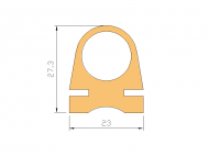 Perfil de Silicona P16F - formato tipo Lampara - forma irregular