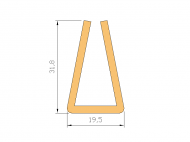 Perfil de Silicona P170 - formato tipo U - forma irregular