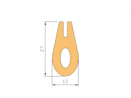 Perfil de Silicona P1740 - formato tipo U - forma irregular