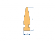 Perfil de Silicona P1749A - formato tipo Lampara - forma irregular