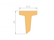 Perfil de Silicona P175-24 - formato tipo T - forma irregular