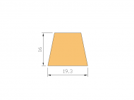 Perfil de Silicona P175-39 - formato tipo Trapecio - forma irregular