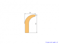 Perfil de Silicona P1750 - formato tipo Labiado - forma irregular