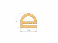 Perfil de Silicona P175H - formato tipo e - forma irregular