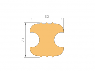 Perfil de Silicona P175N - formato tipo Lampara - forma irregular