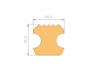 Perfil de Silicona P175Y - formato tipo Lampara - forma irregular