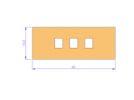 Perfil de Silicona P1760A - formato tipo Rectangulo - forma regular