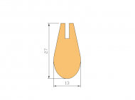 Perfil de Silicona P1779 - formato tipo U - forma irregular