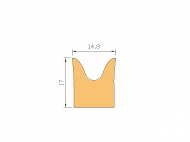 Perfil de Silicona P177B - formato tipo Cuernos - forma irregular