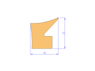 Perfil de Silicona P1794D - formato tipo Labiado - forma irregular