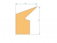 Perfil de Silicona P1794I - formato tipo Labiado - forma irregular