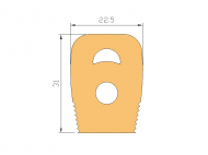 Perfil de Silicona P17Z - formato tipo Doble Agujero - forma irregular