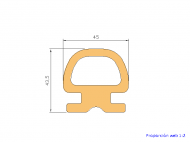 Perfil de Silicona P1810A - formato tipo Lampara - forma irregular