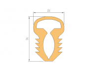 Perfil de Silicona P1819 - formato tipo Doble Agujero - forma irregular