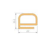 Perfil de Silicona P1831B - formato tipo e - forma irregular