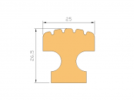 Perfil de Silicona P1831J - formato tipo Lampara - forma irregular