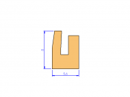 Perfil de Silicona P1831L - formato tipo U - forma irregular