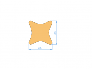 Perfil de Silicona P1833 - formato tipo Cuadrado - forma regular
