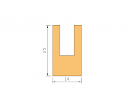 Perfil de Silicona P186A - formato tipo U - forma irregular