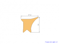 Perfil de Silicona P1894 - formato tipo Labiado - forma irregular